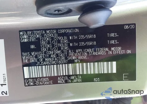 2021 Lexus Nx 300 F Sport from USA, damaged, VIN JTJSARBZXM2180097